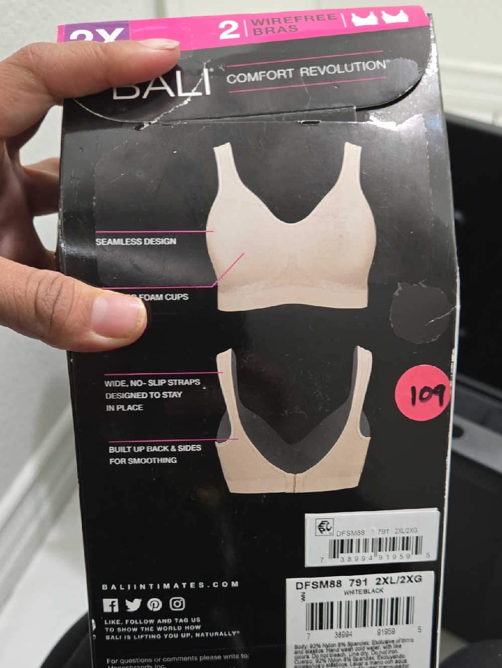 Bali Wireless Comfort Bras - Black & Nude - Picture 2 of 4